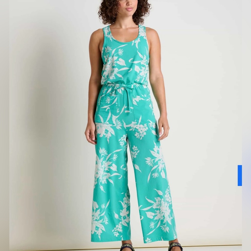 Toad and Co Livy Jumpsuit Salt Leaf Texture